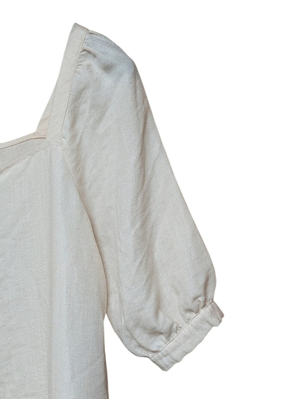 MNG Mango Puff Sleeve Button Front Maxi Dress Cream Size 8 - Picture 6 of 11